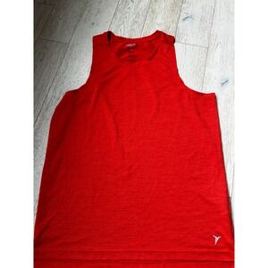 Old Navy Active Mens Core Tank Top Red Victory Graphic Sleeveless Gym Shirt L